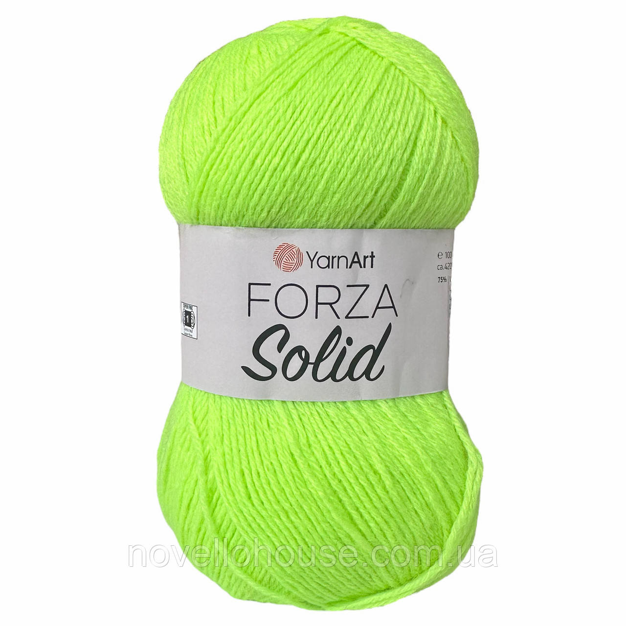 YarnArt FORZA SOLID (Форза Солід) № 4630 салатовий неон (Пряжа напіввовна, нитки для в'язання)