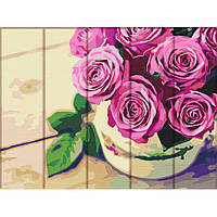 Картина за номерами для дерева "Пишні троянди" ASW130 30х40 см