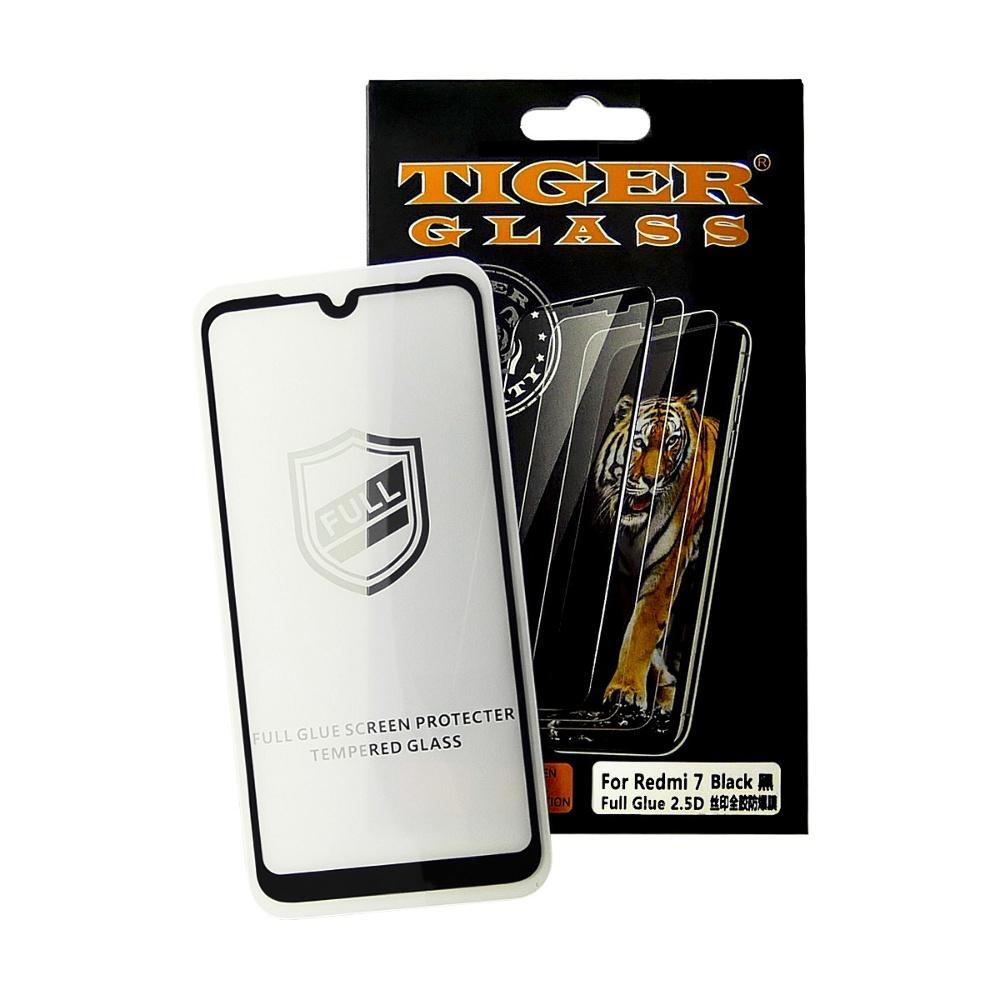 TU TU Защитное стекло TigerGlass для Xiaomi Redmi 7 Full Glue (0.3 мм, 2.5D, чёрное), фото 1