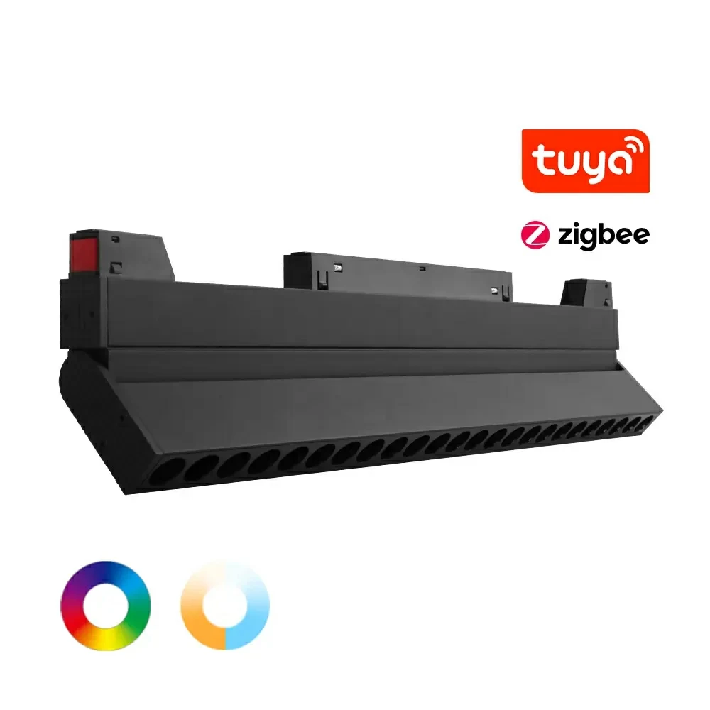 LED світильник трековий Mi-light TUYA RGB+CCT 12W 2700-6500К поворотний чорний SPL-MG5-12FZL