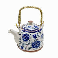 Чайник декорированный заварочный фарфоровый "Азия блу" 900мл Helios 2705