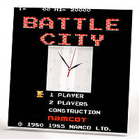 Часы "Танчики Денди 8 бит. Battle City" ностальгия Dendy, ретро игры, декор детской, спальни, офиса, кафе, бар