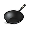 Сковорода чавунна WOK 2,8 л з дерев`яною ручкою Black та скляною кришкою, фото 2