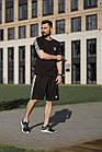 Чоловічий літній костюм Adidas Футболка + Шорти чорний Комплект на літо Адідас, фото 4