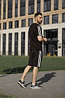 Чоловічий літній костюм Adidas Футболка + Шорти чорний Комплект на літо Адідас, фото 6