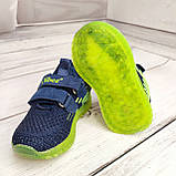 Дитячі дихаючі літні текстильні кросівки для хлопчика Clibee сині, фото 5