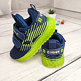 Дитячі дихаючі літні текстильні кросівки для хлопчика Clibee сині, фото 3