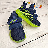 Дитячі дихаючі літні текстильні кросівки для хлопчика Clibee сині, фото 4