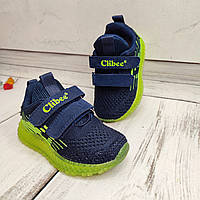 Детские дышащие летние текстильные кроссовки для мальчика Clibee синие