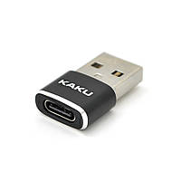 Перехідник iKAKU KSC-530 HAOKE USB2.0(M) => Type-C(F), Black, Пакет