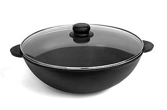 Сковорода чавунна WOK 3,7 л з кришкою