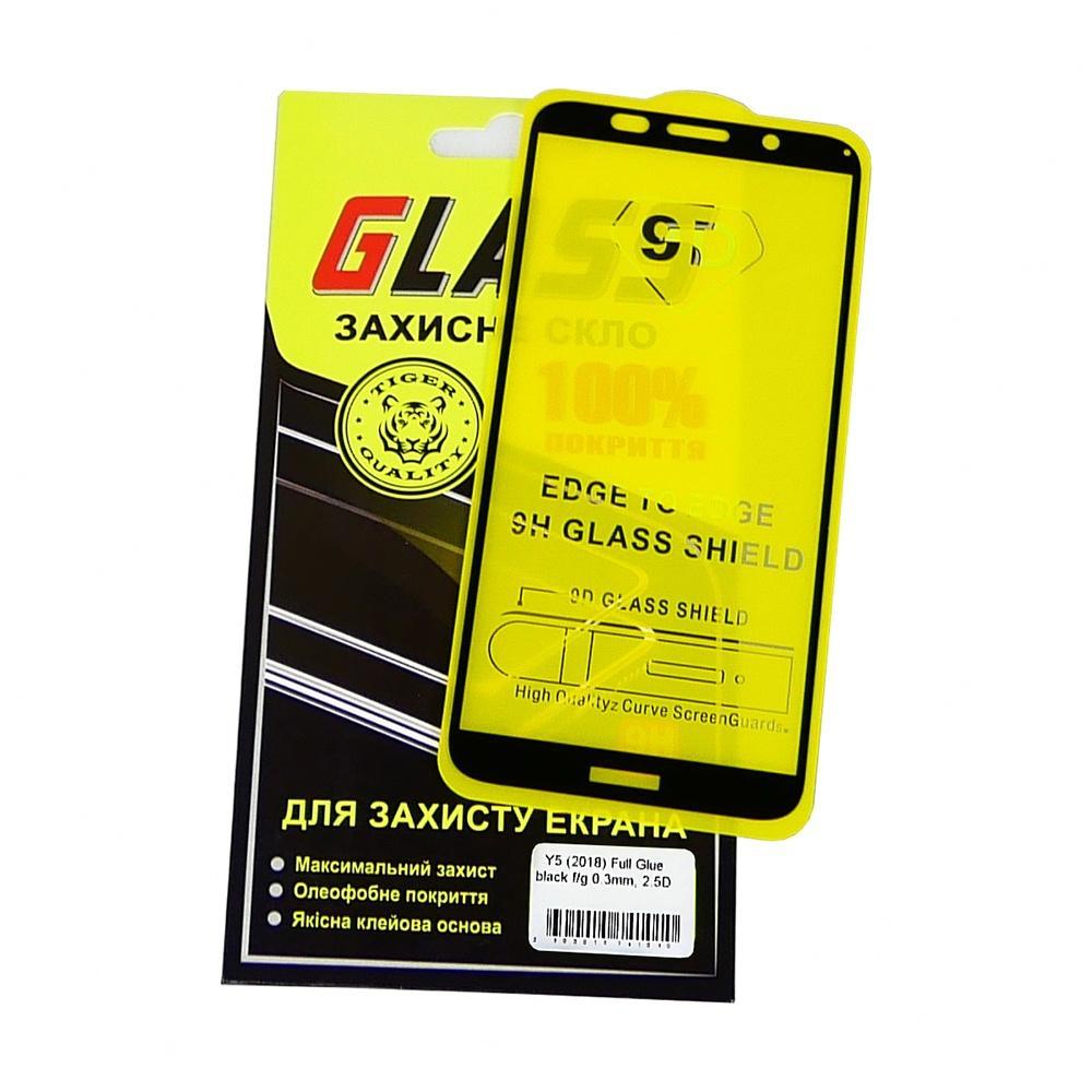 TU TU Защитное стекло для Huawei Y5 (2018)/ Honor 7S Full Glue (0.3 мм, 2.5D, чёрное), фото 1