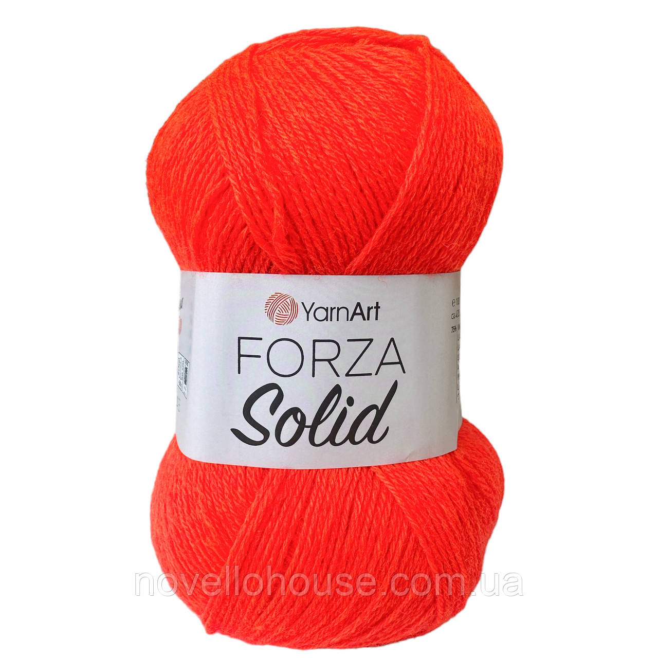 YarnArt FORZA SOLID (Форза Солід) № 4644 помаранчевий неон (Пряжа напіввовна, нитки для в'язання)