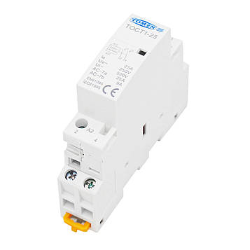 Контактор модульний змінного струму 2P 25А 2NO 220V TOCT1-25 TOMZN (TOCT1-25-AC-2NO), фото 1