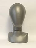 Манекен дитячої голови з бюстом безликий сірий, фото 3