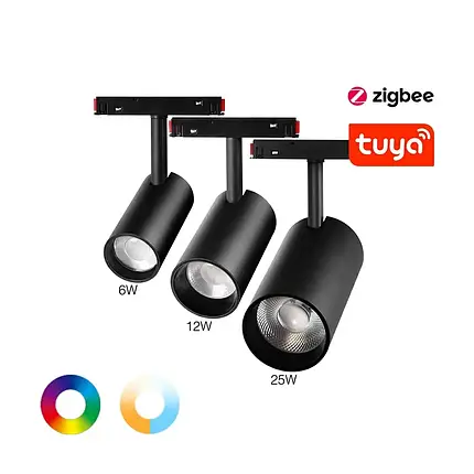 LED світильник трековий Mi-light TUYA RGB+CCT 25W 2700-6500К чорний SPL-MS5-25B-ZR, фото 2