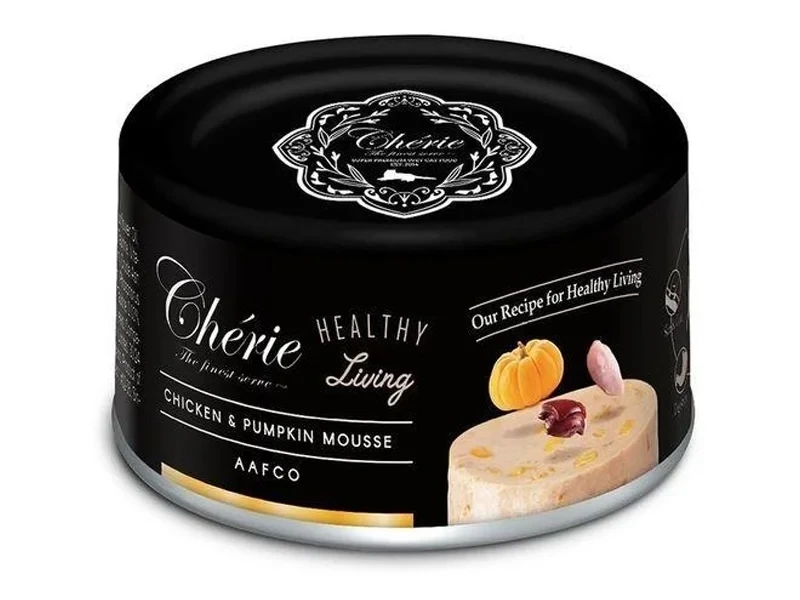 Вологий корм для кішок Cherie Healthy Living Chicken & Pumpkin Mousse Мус з курки та гарбуза для котів