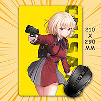 Килимок для мишки А4 - 210x290 мм Lycoris Recoil / Лікоріс Рекоіл 005
