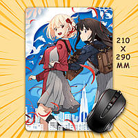 Килимок для мишки А4 - 210x290 мм Lycoris Recoil / Лікоріс Рекоіл 012