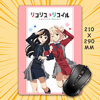 Килимок для мишки А4 - 210x290 мм Lycoris Recoil / Лікоріс Рекоіл 017