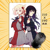 Килимок для мишки А4 - 210x290 мм Lycoris Recoil / Лікоріс Рекоіл 018