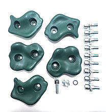 Зачепи для дитячого скеледроma 5 штук, пластикові L-розмір, Зелений