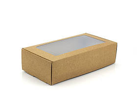 Коробка з віконцем 200*100*50 крафт, 100 шт/уп, 500 шт/ящ.