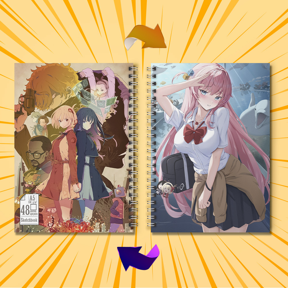 Скетчбук А5 48 арк. 150 гр.м² Lycoris Recoil / Лікоріс Рекоіл