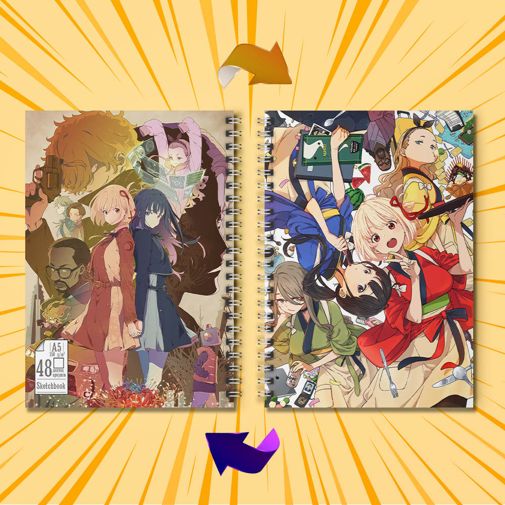 Скетчбук А5 48 арк. 150 гр.м² Lycoris Recoil / Лікоріс Рекоіл 011