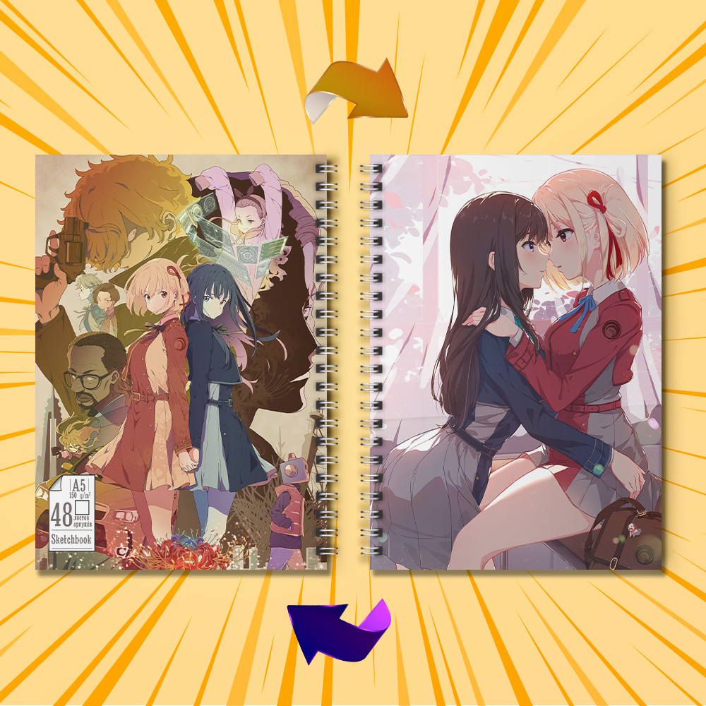 Скетчбук А5 48 арк. 150 гр.м² Lycoris Recoil / Лікоріс Рекоіл 020