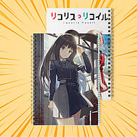 Зошит А5 48 арк. на пружині у клітинку 60 гр.м² Lycoris Recoil / Лікоріс Рекоіл 002