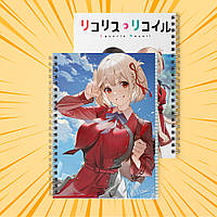 Зошит А5 48 арк. на пружині у клітинку 60 гр.м² Lycoris Recoil / Лікоріс Рекоіл 004