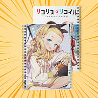 Зошит А5 48 арк. на пружині у клітинку 60 гр.м² Lycoris Recoil / Лікоріс Рекоіл 009