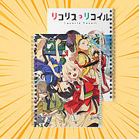 Зошит А5 48 арк. на пружині у клітинку 60 гр.м² Lycoris Recoil / Лікоріс Рекоіл 011