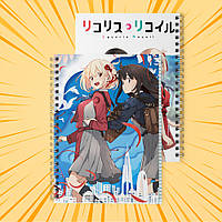 Зошит А5 48 арк. на пружині у клітинку 60 гр.м² Lycoris Recoil / Лікоріс Рекоіл 012