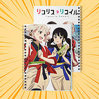 Зошит А5 48 арк. на пружині у клітинку 60 гр.м² Lycoris Recoil / Лікоріс Рекоіл 014