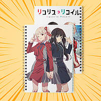 Зошит А5 48 арк. на пружині у клітинку 60 гр.м² Lycoris Recoil / Лікоріс Рекоіл 015