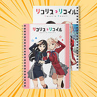 Зошит А5 48 арк. на пружині у клітинку 60 гр.м² Lycoris Recoil / Лікоріс Рекоіл 017