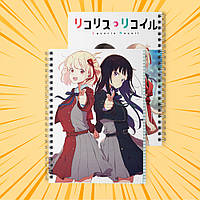 Зошит А5 48 арк. на пружині у клітинку 60 гр.м² Lycoris Recoil / Лікоріс Рекоіл 018