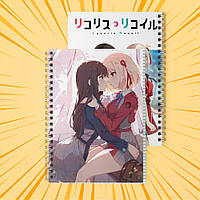 Зошит А5 48 арк. на пружині у клітинку 60 гр.м² Lycoris Recoil / Лікоріс Рекоіл 020