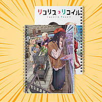 Зошит А5 48 арк. на пружині у клітинку 60 гр.м² Lycoris Recoil / Лікоріс Рекоіл 022