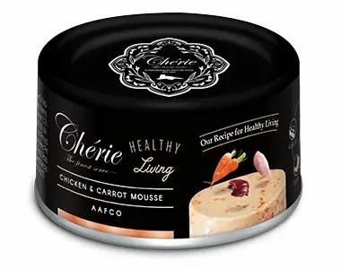 Вологий корм для кішок Cherie 80g Healthy Living Мус з курки та моркви для котів