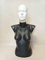 Манекен торс жіночий чорний з білою головою "Наталі"