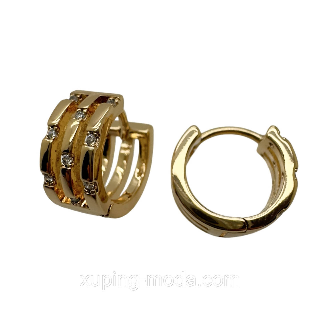 Сережки xuping. 17х6 мм. 18 к