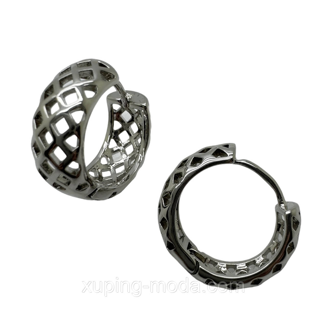 Сережки xuping. 15х6 мм. Родій, фото 1