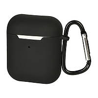 TU  TU Чехол силиконовый с карабином для Apple AirPods/ AirPods 2 цвет  01 чёрный
