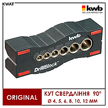Міні-кондуктор універсальний KWB шаблон для свердління отворів 4-12 мм Кут 90°
