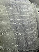Качественный фатиновый тюль с вышивкой №4695 на отрез кремовая