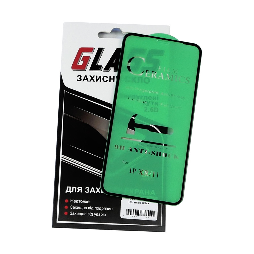 TU TU Защитная пленка для Apple iPhone XR/ 11 Full Glue Ceramics (чёрная), фото 1