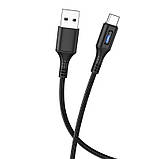 TU TU Кабель Hoco U79 с индикатором USB to Type-C 1.2m black, фото 3